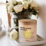 Personalized Difference Maker LED Candle Lamp Jar with Name and Wooden Lid Home Decor Appreciation Gift for Leader Coworker Teacher