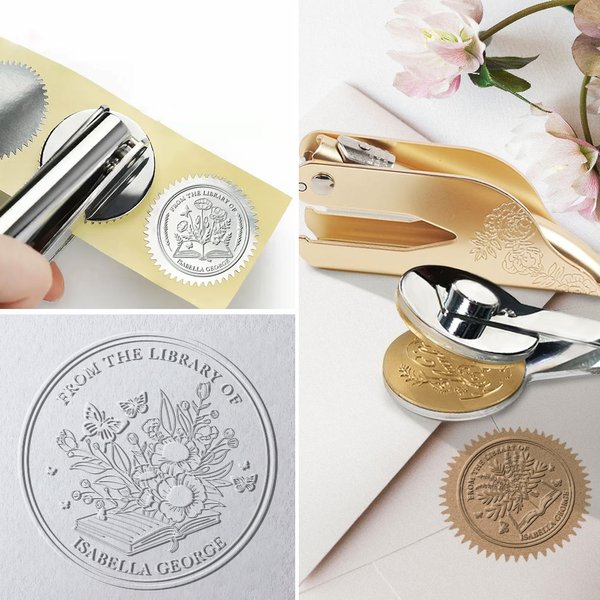 Libro Personalizado Crece Flores Sello en Relieve con Nombre y Título Regalo de Cumpleaños para Club de Lectores de Libros