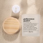 Personalized Difference Maker LED Candle Lamp Jar with Name and Wooden Lid Home Decor Appreciation Gift for Leader Coworker Teacher