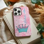 Personalized Pink Rose Sorority Phone Case with Name and Text for iPhone Samsung Graduation Keepsake Birthday Gift for Sisters Friends