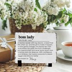 Personalized Boss Lady Slate Plaque with Name and Stand Office Decor Motivating Gift for Women Leader Coworker