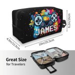 Personalisierte tragbare bunte Spiel-Controller-Muster Kulturtasche mit Griff Reisezubehör Geburtstagsgeschenk für Spiele-Liebhaber