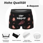 Personalisierte Atmungsaktive Unterwäsche Eiscreme Tanga Lollipop Boxershorts mit Porträt Valentinstag Jahrestag Geschenk für Paare Herren Damen