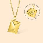 Collier Personnalisé pour Femme avec Message Secret Gravé et Photo Pendentif Enveloppe Lettre d'Amour Cadeau Noël Anniversaire St-Valentin pour Femme