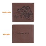 Personalisiertes Faltbares PU-Leder Portemonnaie mit Foto Text Gravur Kartenfächern Vatertag Jahrestag Geburtstag Geschenk für Herren