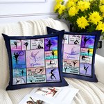 Taie d'oreiller aquarelle personnalisée avec nom Cadeau d'anniversaire de pendaison de crémaillère pour les amateurs de gymnastique