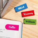 Personalizado Multicolor Simple magnético de cuero Marcapáginas Clip con el nombre de la lectura de papelería Suministros Regalo de cumpleaños para los ratones de biblioteca