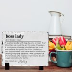 Personalized Boss Lady Slate Plaque with Name and Stand Office Decor Motivating Gift for Women Leader Coworker