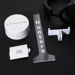 Personalisierter Mehrfarbiges-Licht Kopfhörerständer aus Acryl mit Namen Gaming-Zubehör Gamer-Tag Geburtstag Valentinstag Geschenk für Gamer