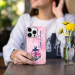 Personalized Pink Rose Sorority Phone Case with Name and Text for iPhone Samsung Graduation Keepsake Birthday Gift for Sisters Friends