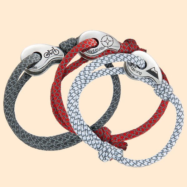 Personalisiertes Kletterrolle-Charm Paracord Armband mit Fahrrad Kompass Berg Text Gravur Abenteuer Geburtstag Geschenk für Outdoor-Enthusiasten