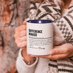 Personalized Difference Maker 11oz Ceramic Mug with Name Appreciation Birthday Gift for Leader Coworker Teacher