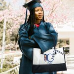 Gepersonaliseerde afstuderen Cartoon Karakter Grote Canvas Tas met Initialen en Naam Afstuderen Verjaardagscadeau voor meisjes Vrienden