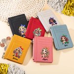 Portafoglio portatile in vera pelle personalizzato per ragazze cheerleader con nome e 8 portacarte Regalo per il giorno del gioco di compleanno per ragazze