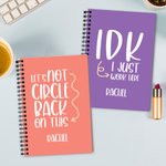 Personalisierte I Just Work Here Name A5 Spiral Notebook mit 120 linierten Seiten Geburtstag Wertschätzung Geschenk für Familie Freunde