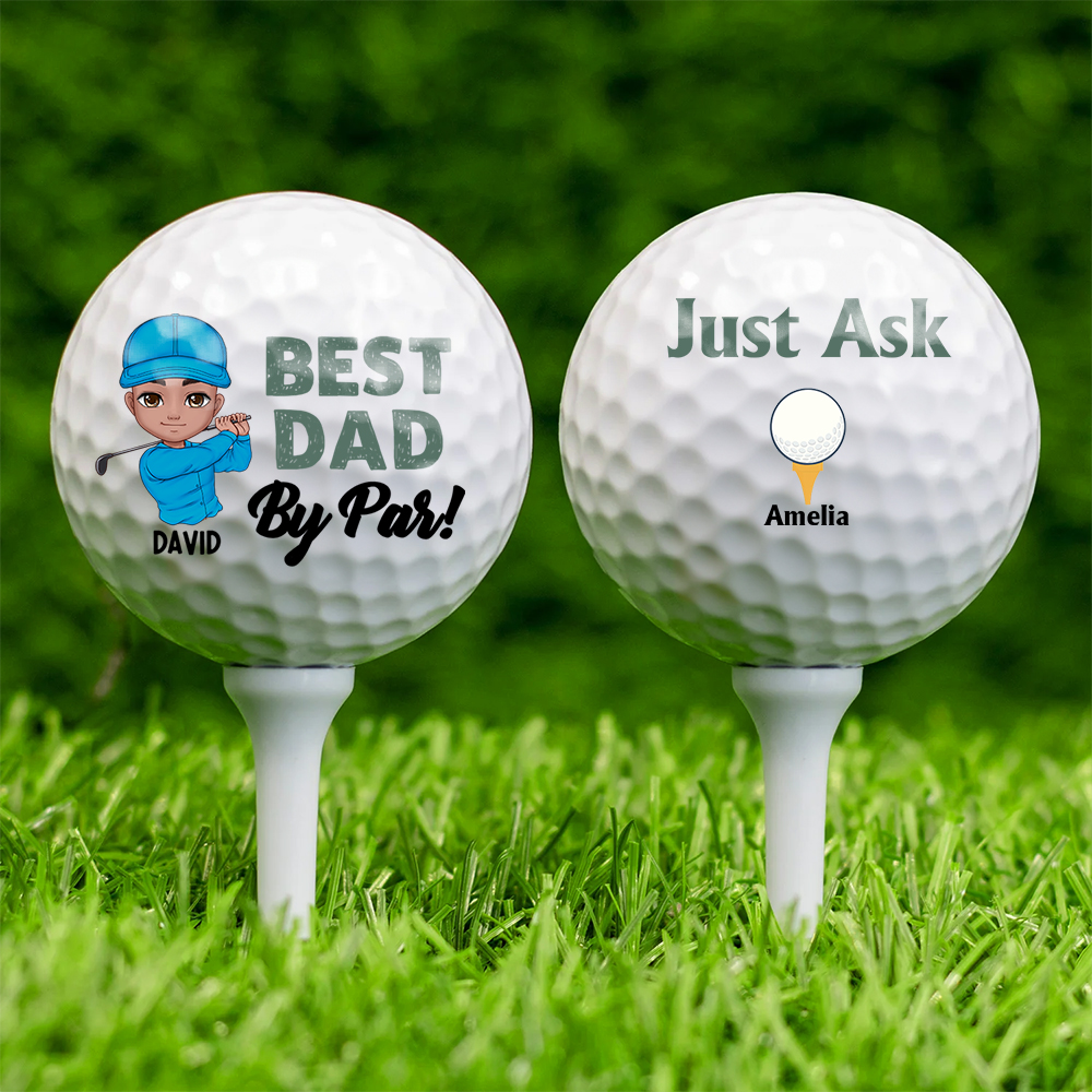 Balles de golf personnalisées en caoutchouc souple avec 1 à 8 noms d'enfants Cadeau d'anniversaire Support de cours pour joueur de golf