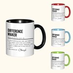 Personalized Difference Maker 11oz Ceramic Mug with Name Appreciation Birthday Gift for Leader Coworker Teacher
