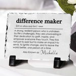 Personalized Difference Maker Slate Plaque with Name and Stand Office Desk Decor Affirmation Appreciation Gift for Leader Coworker Teacher