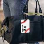 Personalisierte Baseball-Gepäckanhänger mit Namen Reisezubehör Geburtstagsgeschenk für Baseballspieler Sportliebhaber