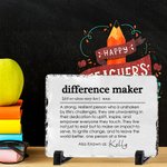 Personalized Difference Maker Slate Plaque with Name and Stand Office Desk Decor Affirmation Appreciation Gift for Leader Coworker Teacher