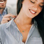 Personalized Heart Birthstone Necklace with Birthday Flower and Name Valentine's Day Birthday Anniversary Gift for Women