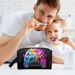 Personalisierte tragbare bunte Spiel-Controller-Muster Kulturtasche mit Griff Reisezubehör Geburtstagsgeschenk für Spiele-Liebhaber