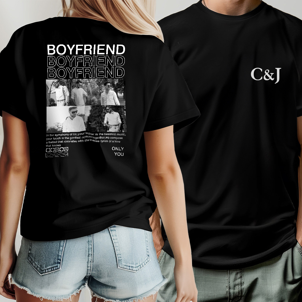 T-shirt Sweatshirt à capuche avec initiales Cadeau d'anniversaire de Saint-Valentin pour couple