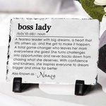 Personalized Boss Lady Slate Plaque with Name and Stand Office Decor Motivating Gift for Women Leader Coworker