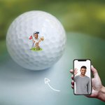 Personalized Funny Cartoon Avatar Golf Ball with Face Photo and Name Party Club Favor Souvenir Birthday Gift for Golf Enthusiasts Sport Lovers