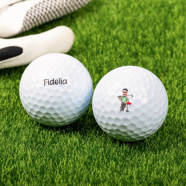 Personalised Funny Cartoon Avatar Golf Ball with Face Photo and Name Party Club Favor Souvenir Birthday Gift for Golf Enthusiasts Sport Lovers