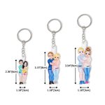 Gepersonaliseerde paar cartoon knuffelen acryl sleutelhanger met naam Valentijnsdag verjaardag tas Charms Gift voor koppels