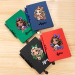 Gepersonaliseerd Cartoon Cheerleader Girl Lederen A5 gelinieerd dagboek Notebook Pen Set met naam Verjaardag Game Day Office Gift voor vrouwen meisjes