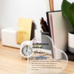 Personalized Difference Maker Acrylic Heart Plaque with Name Home Decor Appreciation Gift for Friends Family Coworkers