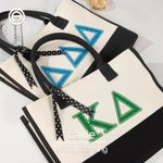 Personalisierte Glitter Greek Initial Large Canvas Tote Bag Chapter Party Pride Bid Day Sorority Gift for Sister Friends | Callie × Affinity Licensing