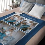 Personalizada Feliz San Valentín 1-9 Fotos Manta Suave con Texto Decoración del Hogar Regalo de San Valentín para la Familia Pareja