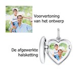Gepersonaliseerde Sterling Zilveren Hart Foto Locket Ketting met Gegraveerde Tekst Minimalistische Sieraden Verjaardag Jubileum Cadeau voor Haar
