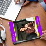 Diario fotográfico personalizado con rayas Diseño A5 Cuaderno de espiral rayado Diario de viaje Vuelta al cole Regalo para la familia Amigos