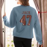 Personalizado Béisbol Baloncesto Fútbol Lazo Crewneck Camiseta Sudadera con Nombre y Número Cumpleaños Animar Accesorios Regalo para Mamá Amante del Deporte