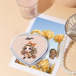 Miroir carré ovale en forme de coeur avec nom Cadeau d'anniversaire et de mariage pour les femmes et les filles