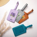 Personalizado Antropomorfo Nacimiento Flor Cuero Pasaporte Titular Etiqueta de equipaje Set con nombre Cumpleaños Accesorios de viaje Regalo para los entusiastas de los viajes