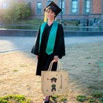 Personalisierte Cartoon Graduate Charakter Geburt Blume große Jute Tragetasche mit Namen Graduierung Geburtstag Geschenk für Frauen Absolventen