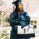 Personalizada de dibujos animados Graduado Nacimiento Flor Bolsa de lona grande con nombre Graduación Cumpleaños Regalo para las mujeres