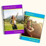 Diario fotográfico personalizado con rayas Diseño A5 Cuaderno de espiral rayado Diario de viaje Vuelta al cole Regalo para la familia Amigos