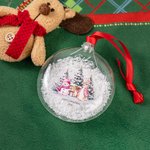 Personalisierte niedlichen Hase Schneemann Klarglas Ornament mit Namen und rotem Band Home Decor erste Weihnachten Baby Shower Geschenk für Neugeborene