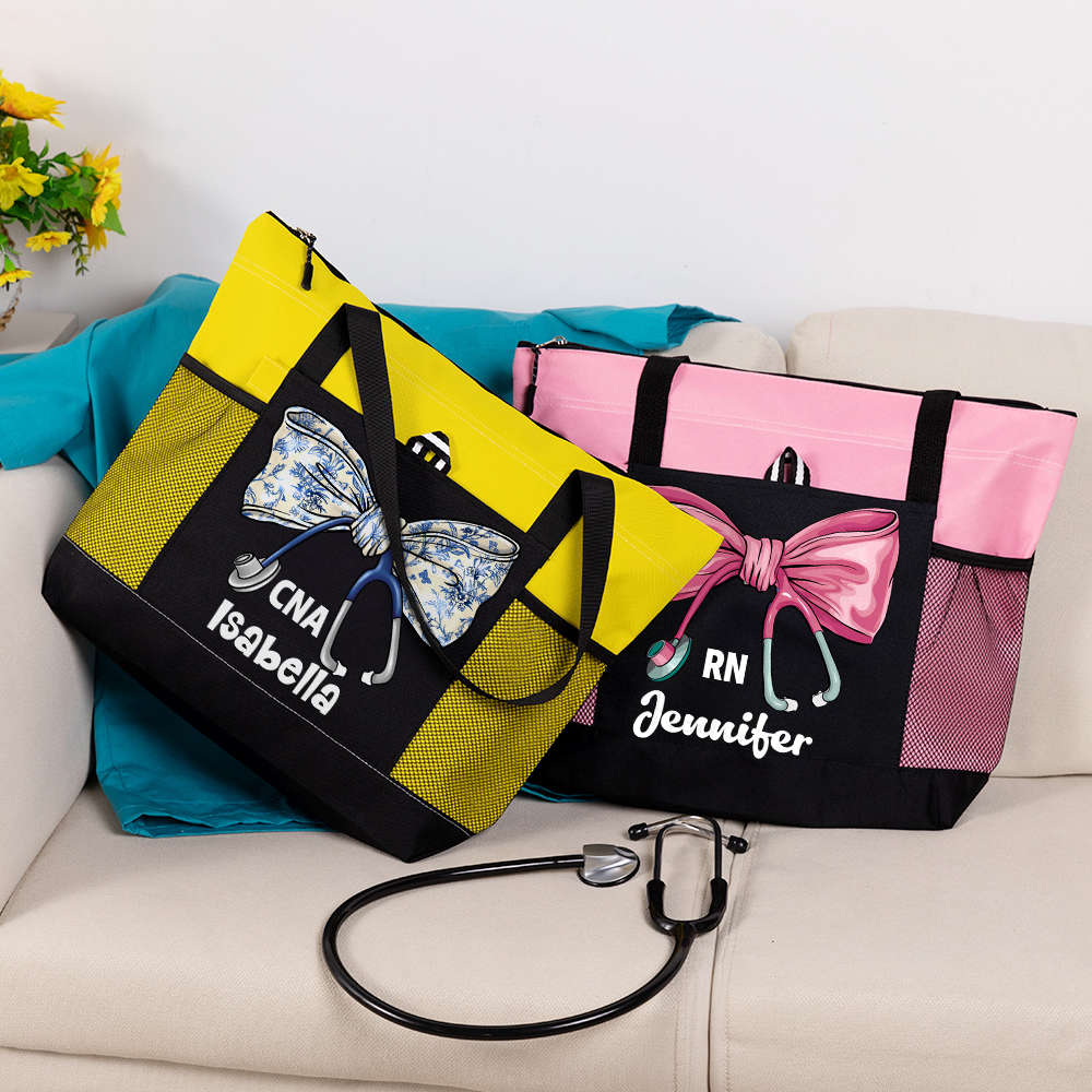 Sac de voyage avec pochettes en maille Accessoires de voyage Anniversaire Semaine des infirmières Cadeau d'appréciation pour le personnel médical