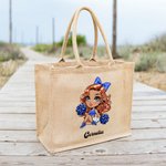 Personalisierte Cartoon Cheerleader Mädchen große Jute Tragetasche mit Namen Geburtstag Reise Wettbewerb Feier Geschenk für Cheerleader Frauen