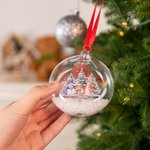 Personalisierte niedlichen Hase Schneemann Klarglas Ornament mit Namen und rotem Band Home Decor erste Weihnachten Baby Shower Geschenk für Neugeborene