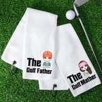 Personalisierte Cartoon Charakter saugfähige Waffel Golf Handtuch mit Namen und hängenden Clip Sport Zubehör Geburtstagsgeschenk für Golfspieler Liebhaber