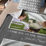 Personalizada Feliz San Valentín 1-9 Fotos Manta Suave con Texto Decoración del Hogar Regalo de San Valentín para la Familia Pareja