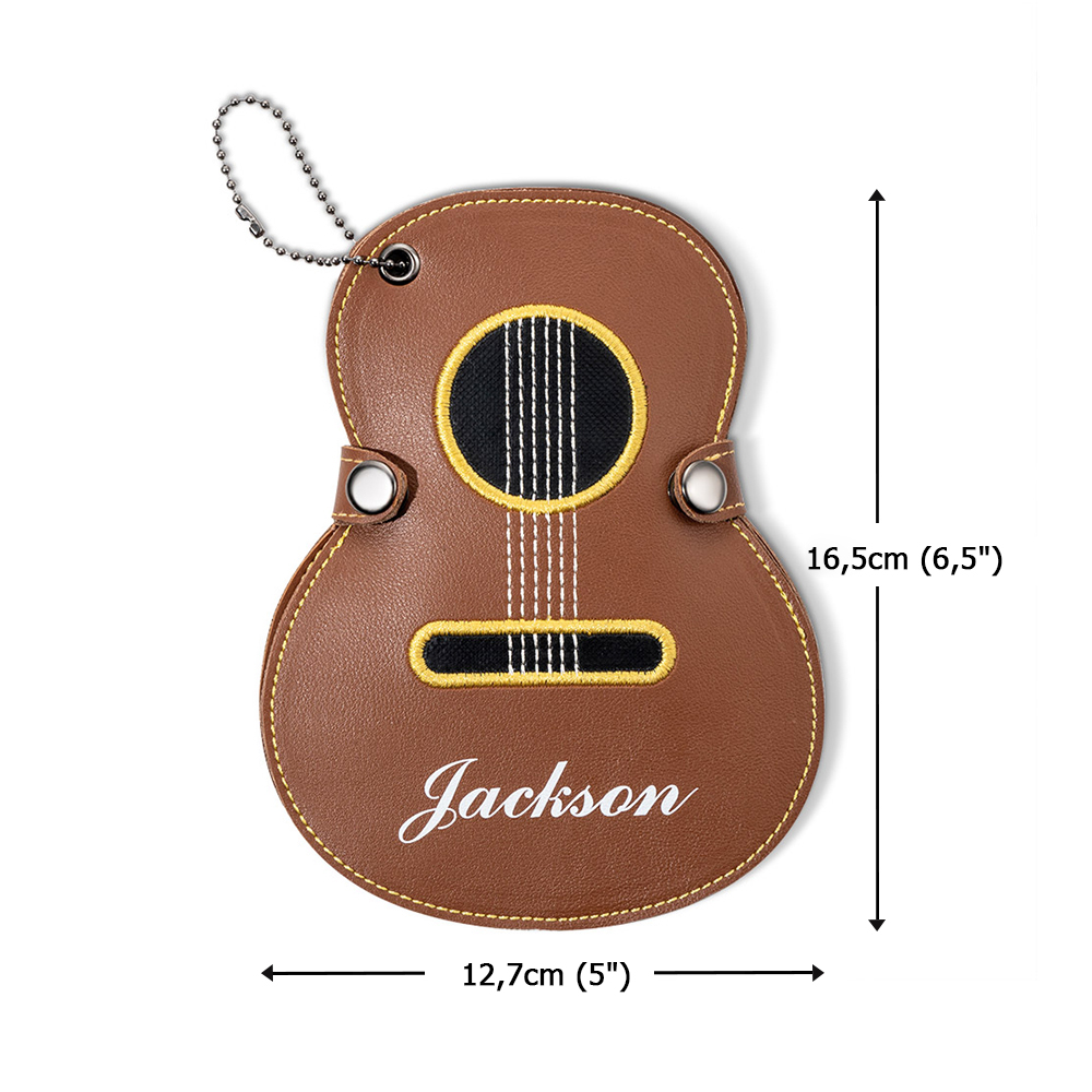 Personalisiertes Plektrum Etui Aus PU-Leder - Gitarrenplektrenhalter Mit Namensgravur